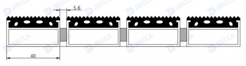Алюминиевые грязезащитные решетки BK40 H26 (Резина)