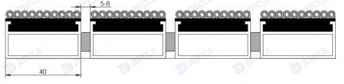 Алюминиевые грязезащитные решетки BK40 H26 (Ворс)
