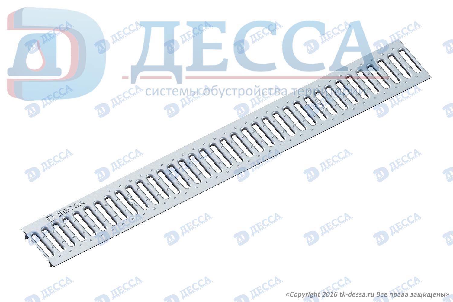 Решетка водоприемная -10.13,6.100- штампованная стальная оцинкованная с отверстиями под крепление (5080/1)