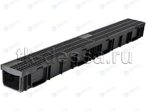 Комплект: Лоток водоотводный Лайт -10.11,5.9,5- пластиковый с решеткой пластиковой кл.А